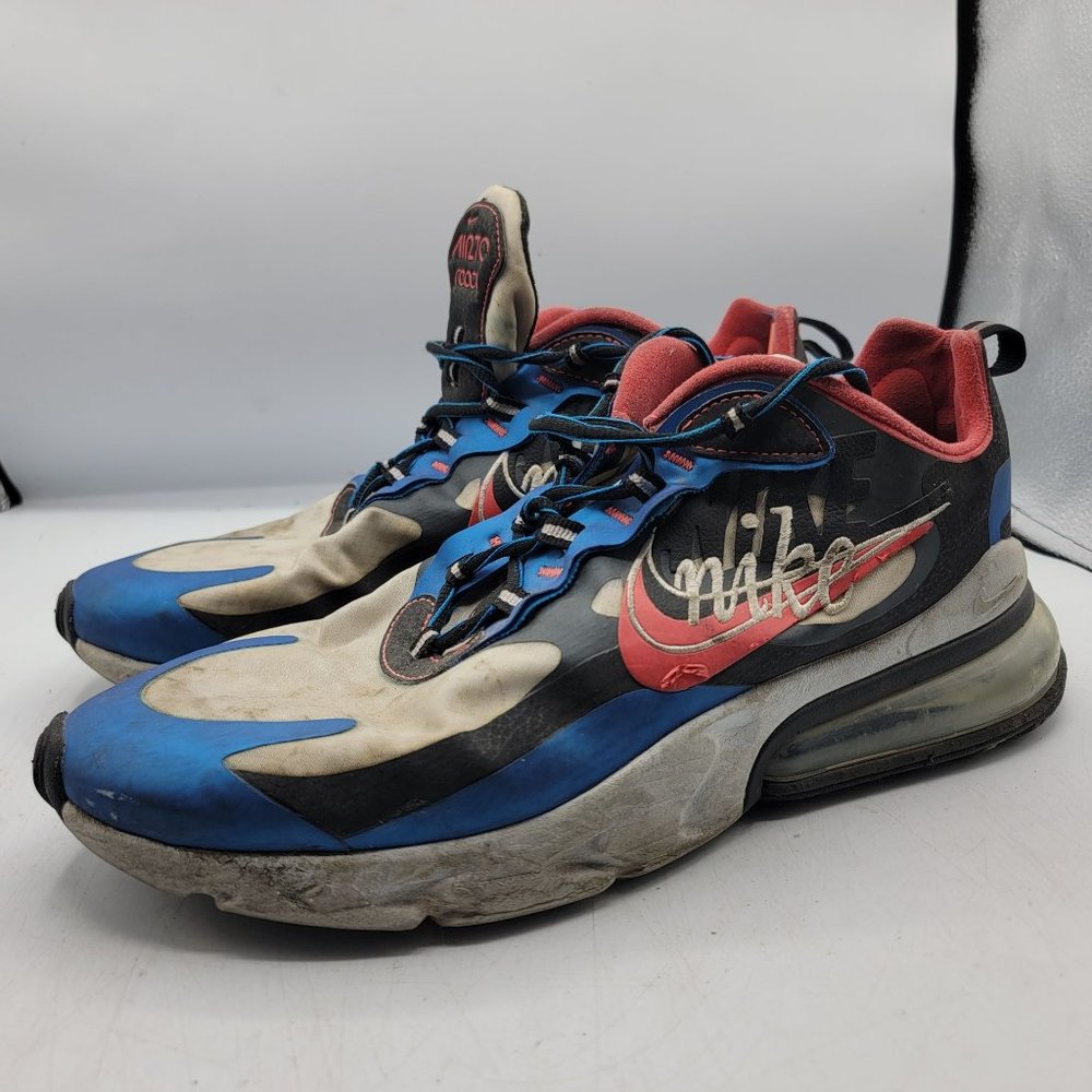 Nike Air Max 270 React Mens 10.5 White Blue Time Capsule Edition Shoes CT1616400 - Picture 4 of 13